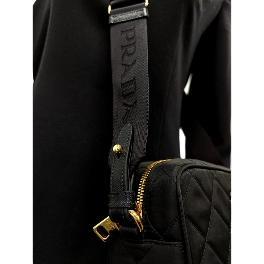 Prada Tessuto Black Quilted Nylon Triangle Logo Camera Crossbody - Picture 9 of 9